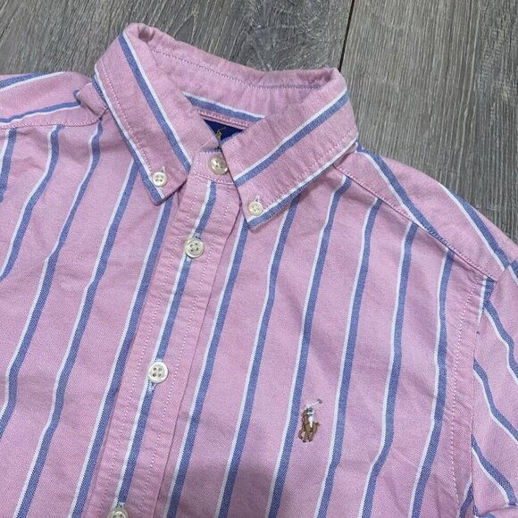 Ralph Lauren Boy's Button-Front Shirt Colorful Striped - Size M 10/12 - Picture 2 of 5